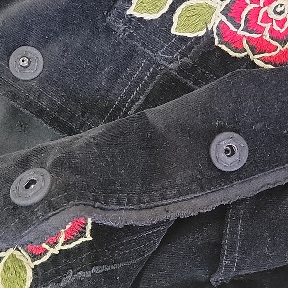 Joystick By Johnny Was Black Corduroy Embroidered Skull Roses Blazer - Picture 5 of 9